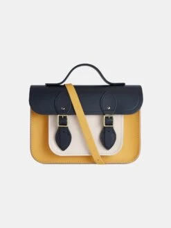 The 11 Inch Batchel - Navy, Indian Yellow Matte & Chalk