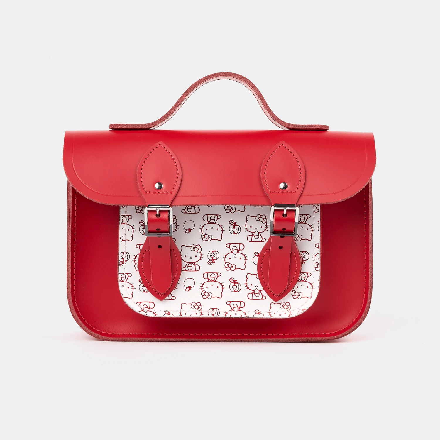 The Hello Kitty 11 Inch Batchel - Red & Brilliant White