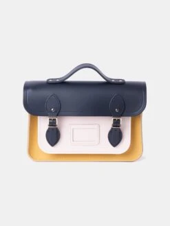 The 13 Inch Batchel- Navy, Indian Yellow Matte & Chalk