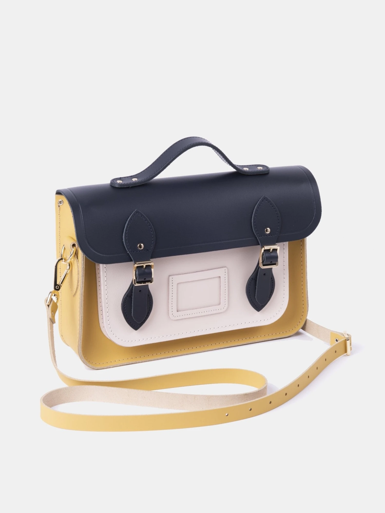 The 13 Inch Batchel- Navy, Indian Yellow Matte & Chalk 4 The 13 Inch Batchel- Navy, Indian Yellow Matte & Chalk - Image 2