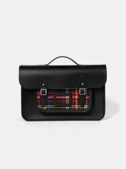 The 15 Inch Batchel - Black With Strome Modern Tartan