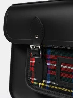 The 15 Inch Batchel - Black With Strome Modern Tartan -Cambridge Satchel BAT151678BNH20101 4 177375