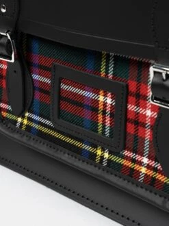 The 15 Inch Batchel - Black With Strome Modern Tartan -Cambridge Satchel BAT151678BNH20101 5 479259