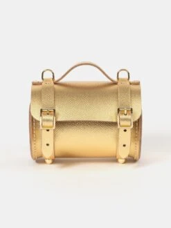 The Micro Bowls Bag - Foil Gold Saffiano