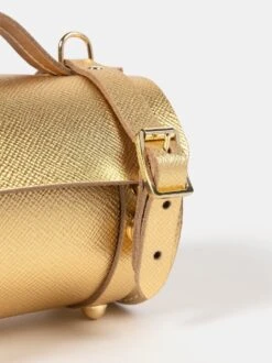 The Micro Bowls Bag - Foil Gold Saffiano -Cambridge Satchel BOWMR1127MPG20101 5 264616