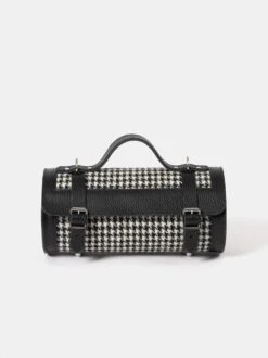 The Bowls Bag - Black Celtic Grain & Harris Tweed® Houndstooth Tartan