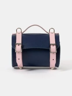 The Micro Bowls Bag - Blueberry And Fondant Pink Saffiano