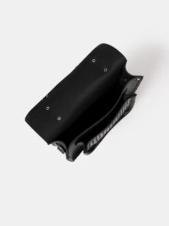 The Mini - Black Celtic Grain & Harris Tweed® Houndstooth Tartan -Cambridge Satchel MINNA0217MBN20101 5 841494