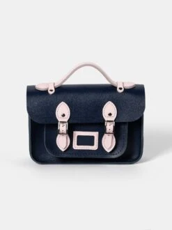 The Mini - Blueberry & Fondant Pink Saffiano