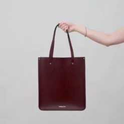 The Tote - Oxblood Celtic Grain -Cambridge Satchel MedRedToteRight