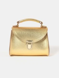 The Micro Poppy - Foil Gold Saffiano