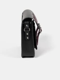 The 11 Inch Satchel - Black & Red Velvet Celtic Grain -Cambridge Satchel SAT111677MBN20101 3 200741
