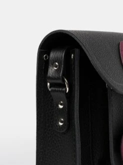The 11 Inch Satchel - Black & Red Velvet Celtic Grain -Cambridge Satchel SAT111677MBN20101 4 555379