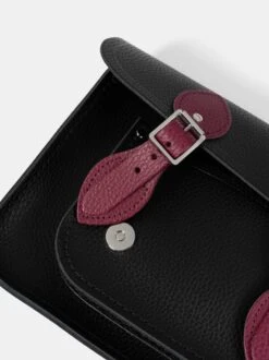 The 11 Inch Satchel - Black & Red Velvet Celtic Grain -Cambridge Satchel SAT111677MBN20101 5 451811