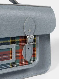 The 15 Inch Batchel -French Grey Celtic Grain & Macbeth Tartan -Cambridge Satchel the 15 inch batchel french grey celtic grain macbeth tartan 234088