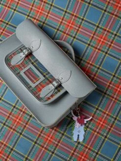 The 15 Inch Batchel -French Grey Celtic Grain & Macbeth Tartan -Cambridge Satchel the 15 inch batchel french grey celtic grain macbeth tartan 957460