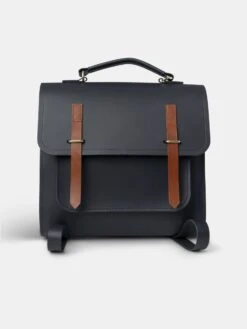 The Messenger Backpack -Navy & Tan Bridle