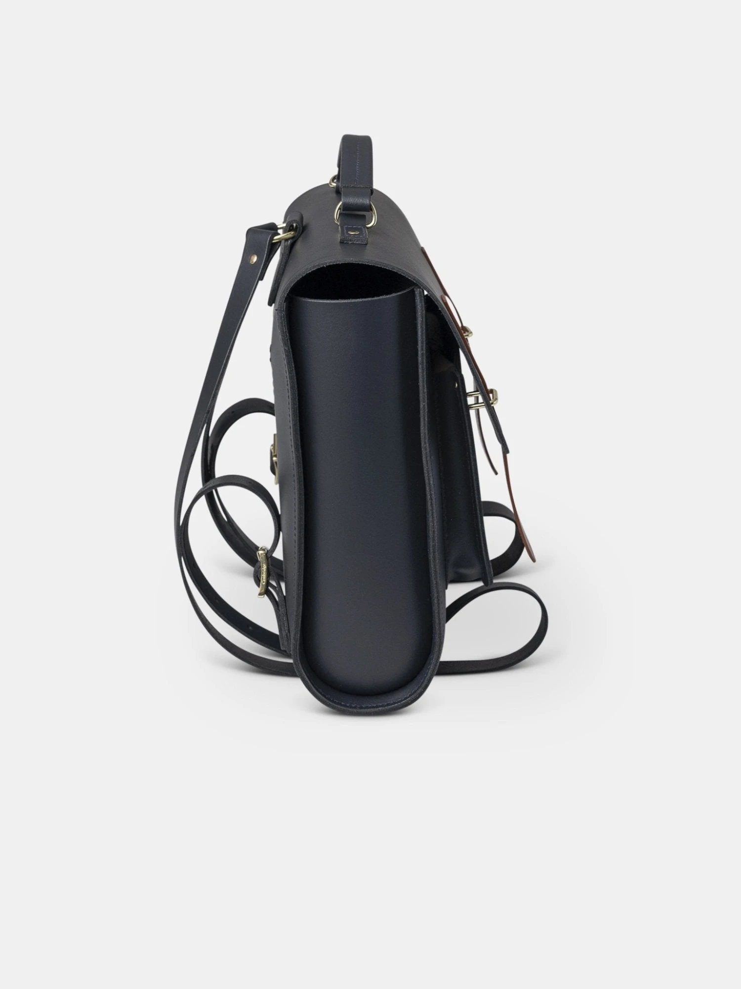 The Messenger Backpack -Navy & Tan Bridle 8 The Messenger Backpack -Navy & Tan Bridle - Image 6