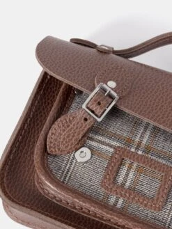 The Mini - Bay Celtic Grain & Gloverall Tan Check 18 The Mini - Bay Celtic Grain & Gloverall Tan Check -Cambridge Satchel the mini bay celtic grain gloverall grey check 290375