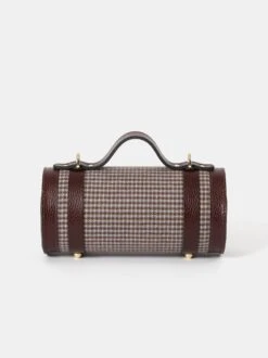 The Mini Bowls Bag - Oxblood Celtic Grain With Pepa London Burgundy Houndstooth -Cambridge Satchel the mini bowls bag oxblood celtic grain with pepa london burgundy houndstooth 358457