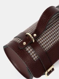 The Mini Bowls Bag - Oxblood Celtic Grain With Pepa London Burgundy Houndstooth -Cambridge Satchel the mini bowls bag oxblood celtic grain with pepa london burgundy houndstooth 774491