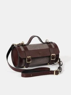 The Mini Bowls Bag - Oxblood Celtic Grain With Pepa London Burgundy Houndstooth -Cambridge Satchel the mini bowls bag oxblood celtic grain with pepa london burgundy houndstooth 794159