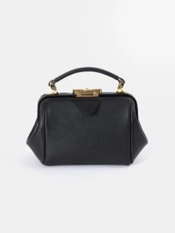 The Mini Sophie - Midnight Black Calf Grain